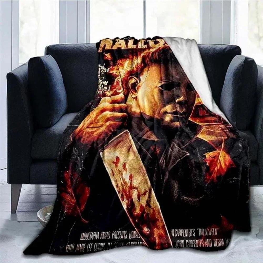 Soft Funny Throw Blanket Michael Myers Blanket Super Plush Flannel Blanket Living Room Bedroom Sofa Blankets For Beds