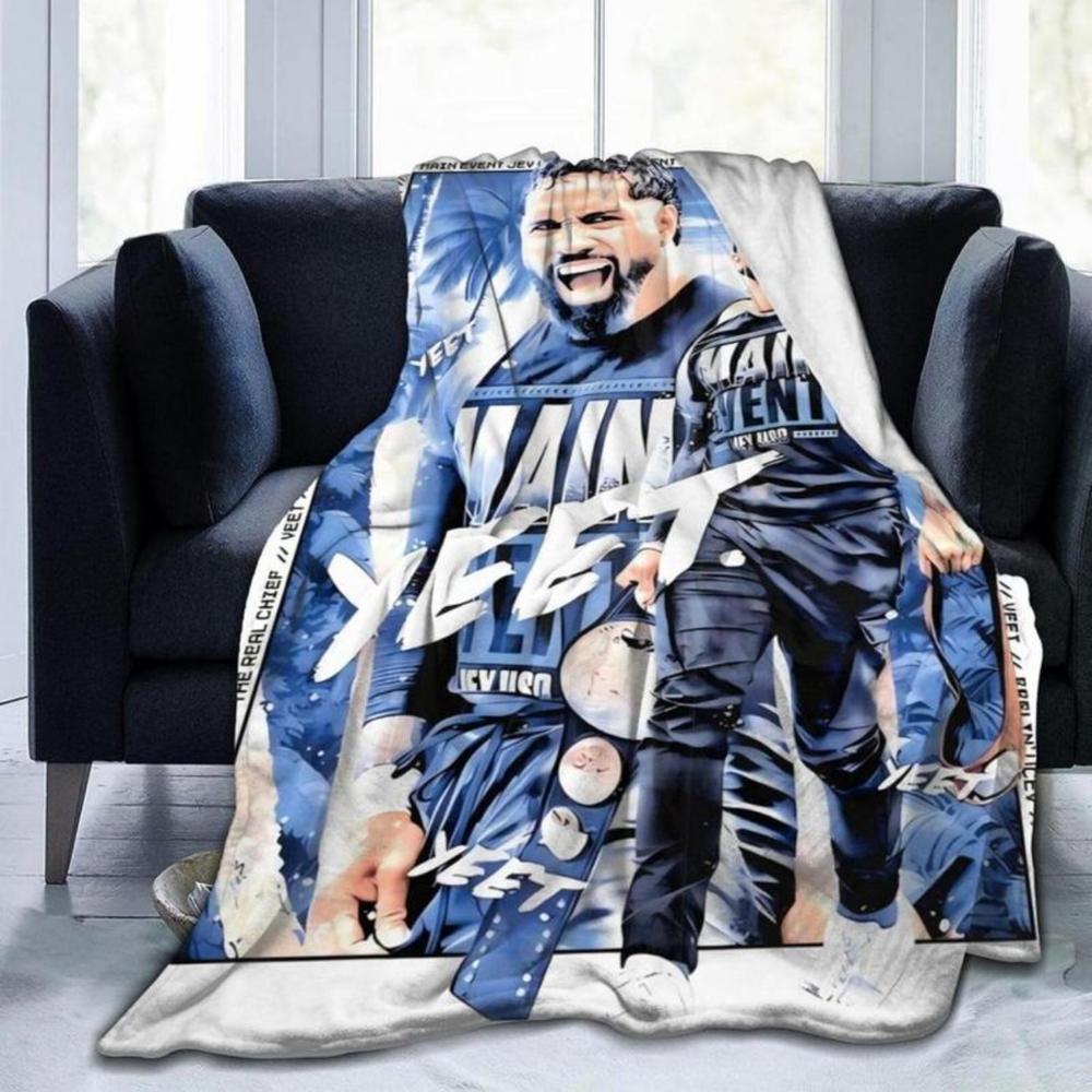 Soft Funny Throw Blanket Jey Wresting USO Flannel Novelty Blanket,Luxury Fleece For Couch Bed Sofa Sleeping,Men Lightweight Warm Plush Air Condition Blankets