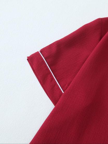 Romantic Heart Floral Pajama Set for Girls, Cute Short Sleeve Top & Shorts, Comfortable All-Season Home Wear, Soft Casual Pajamas, 6-Piece Casual