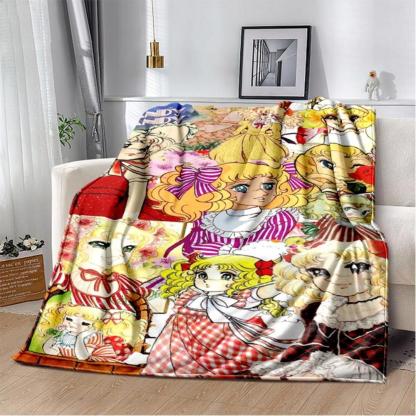 Soft Funny Throw Blanket Candy Candy Girl Cartoon Anime Plush Flannel Blanket For Living Room Bedroom Sofa Kid'S Gift