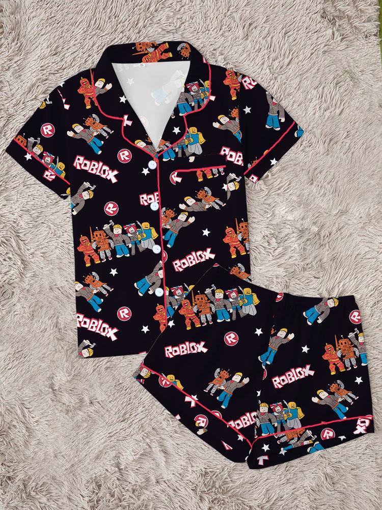 Roblox Boys' Teen Sleepwear Set, Fun Game Night, Role-Playing Party We