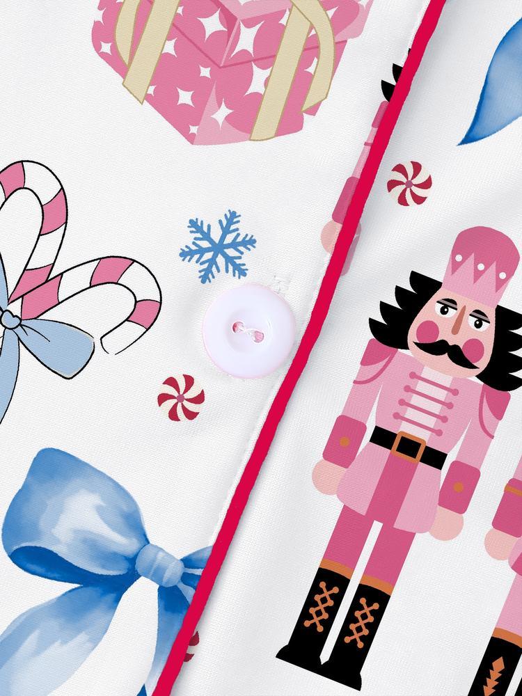 【Christmas Pajamas】Women's Christmas Pajama Set, Elegant Long Sleeve Top & Pants, Fitted Comfortable Sleepwear, Fall Winter Home Wear, Christmas gifts, Gingerbread man，Christmas tree, Snowflake, Candy, Casual Comfy Pajama