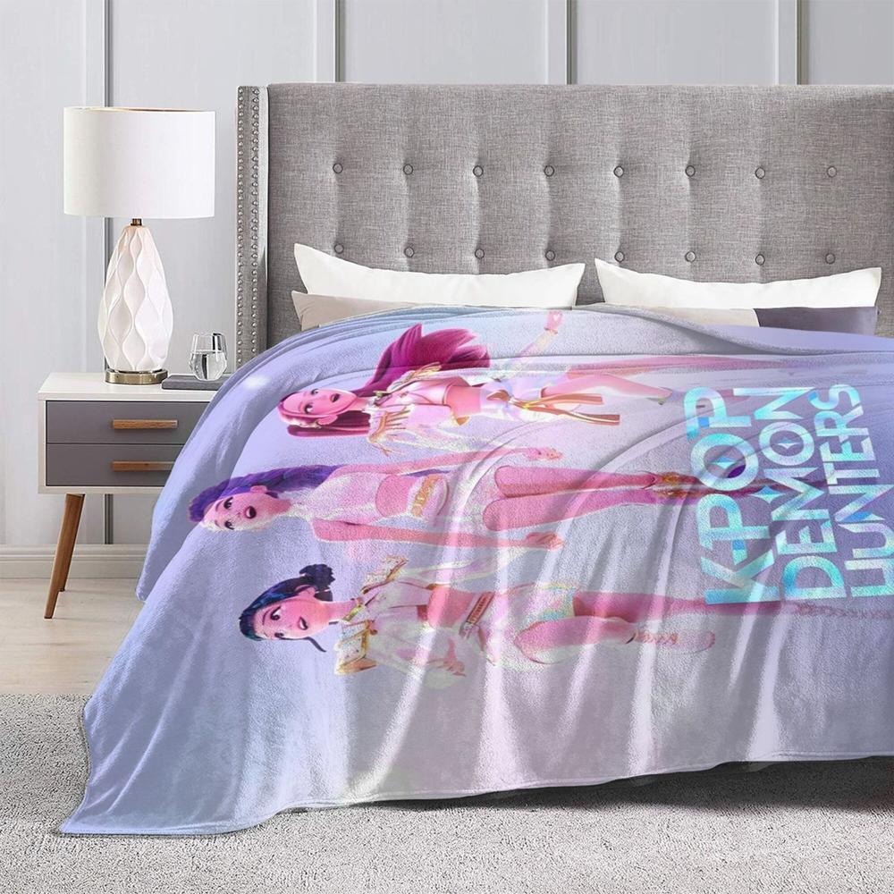 K-Pop Demon Hunter Blanket Throw Bedding Room Decor Flannel Blankets For Bed Sofa