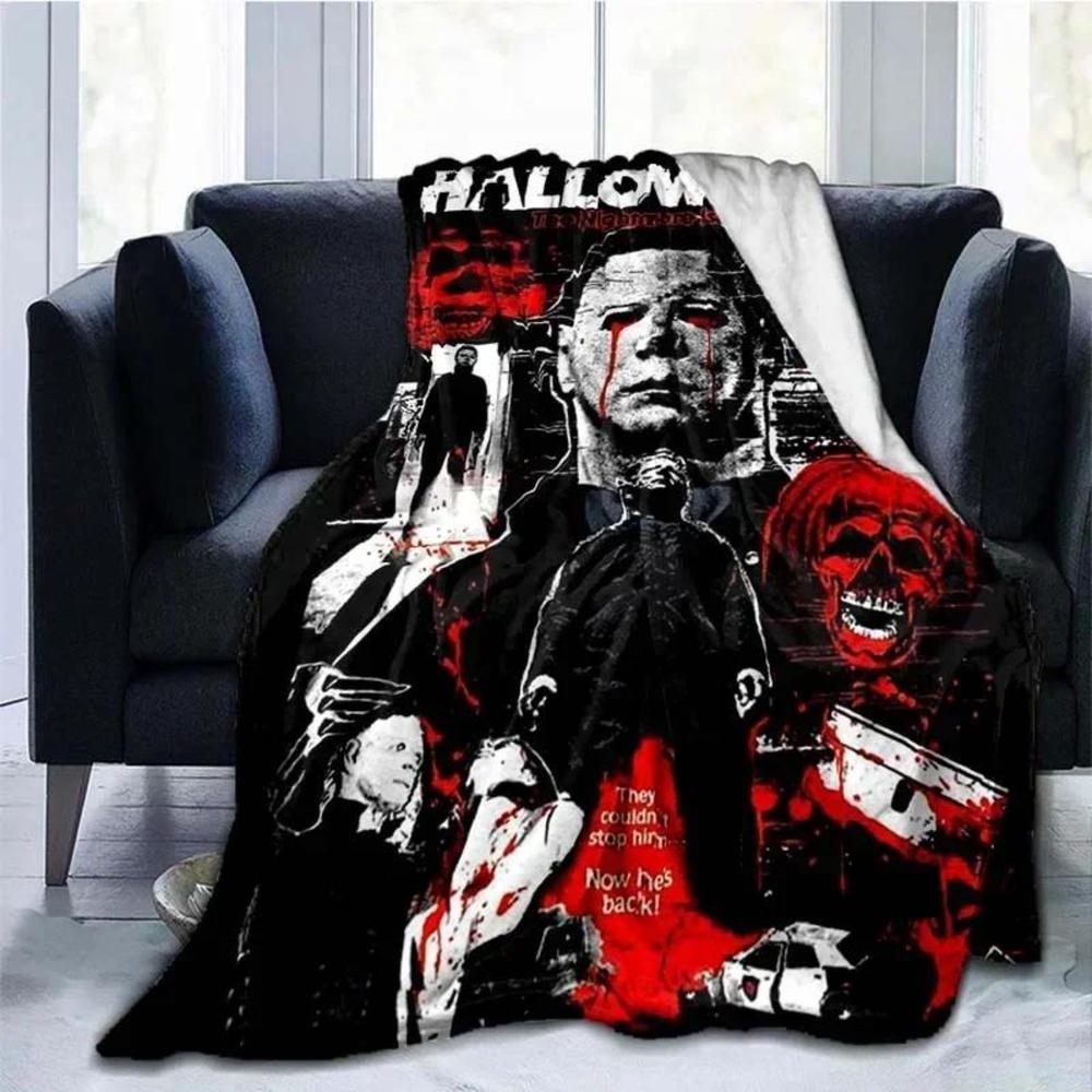 Soft Funny Throw Blanket Michael Myers Blanket Super Plush Flannel Bla