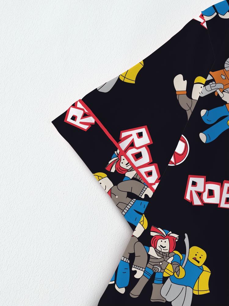 Roblox Boys' Teen Sleepwear Set, Fun Game Night, Role-Playing Party Wear, All Seasons Fitted Home Clothes, Minecraft, Print Sleepwear