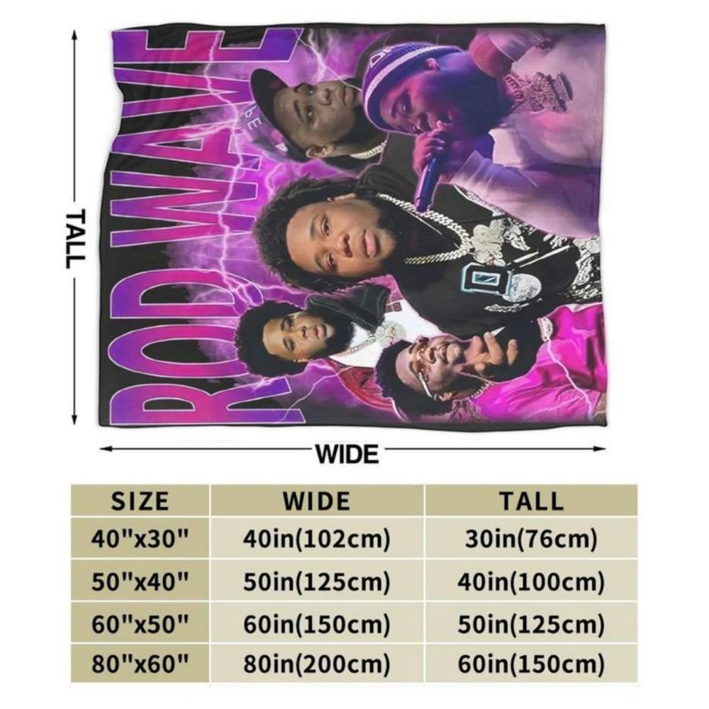 Soft Funny Throw Blanket Rod Wave Flannel American Blankets Lightweight Warm Blanket Plush Air Conditioned For Teen Couch Bed Sofa Living Room Chair