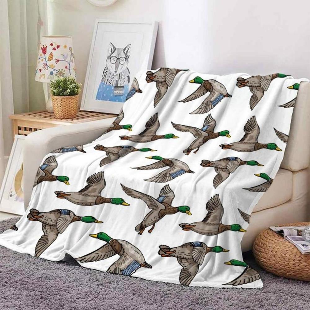 Soft Funny Throw Blanket Cartoon Duck Pattern Blanket Comfortable Warm Throw,Air-conditioned Room,Warm Nap For Home Office Travel Camping