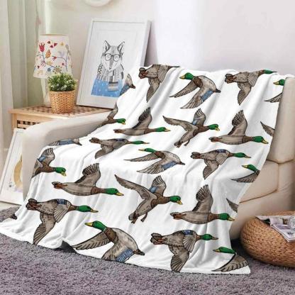 Soft Funny Throw Blanket Cartoon Duck Pattern Blanket Comfortable Warm Throw,Air-conditioned Room,Warm Nap For Home Office Travel Camping