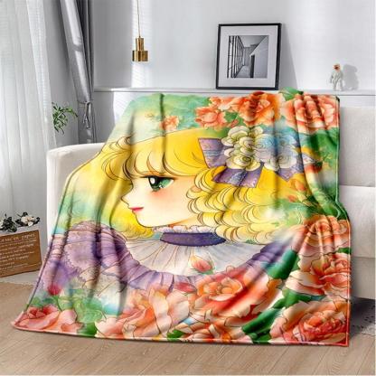 Soft Funny Throw Blanket Candy Candy Girl Cartoon Anime Plush Flannel Blanket For Living Room Bedroom Sofa Kid'S Gift