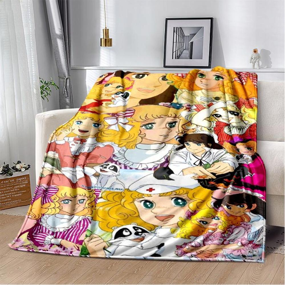 Soft Funny Throw Blanket Candy Candy Girl Cartoon Anime Plush Flannel Blanket For Living Room Bedroom Sofa Kid'S Gift