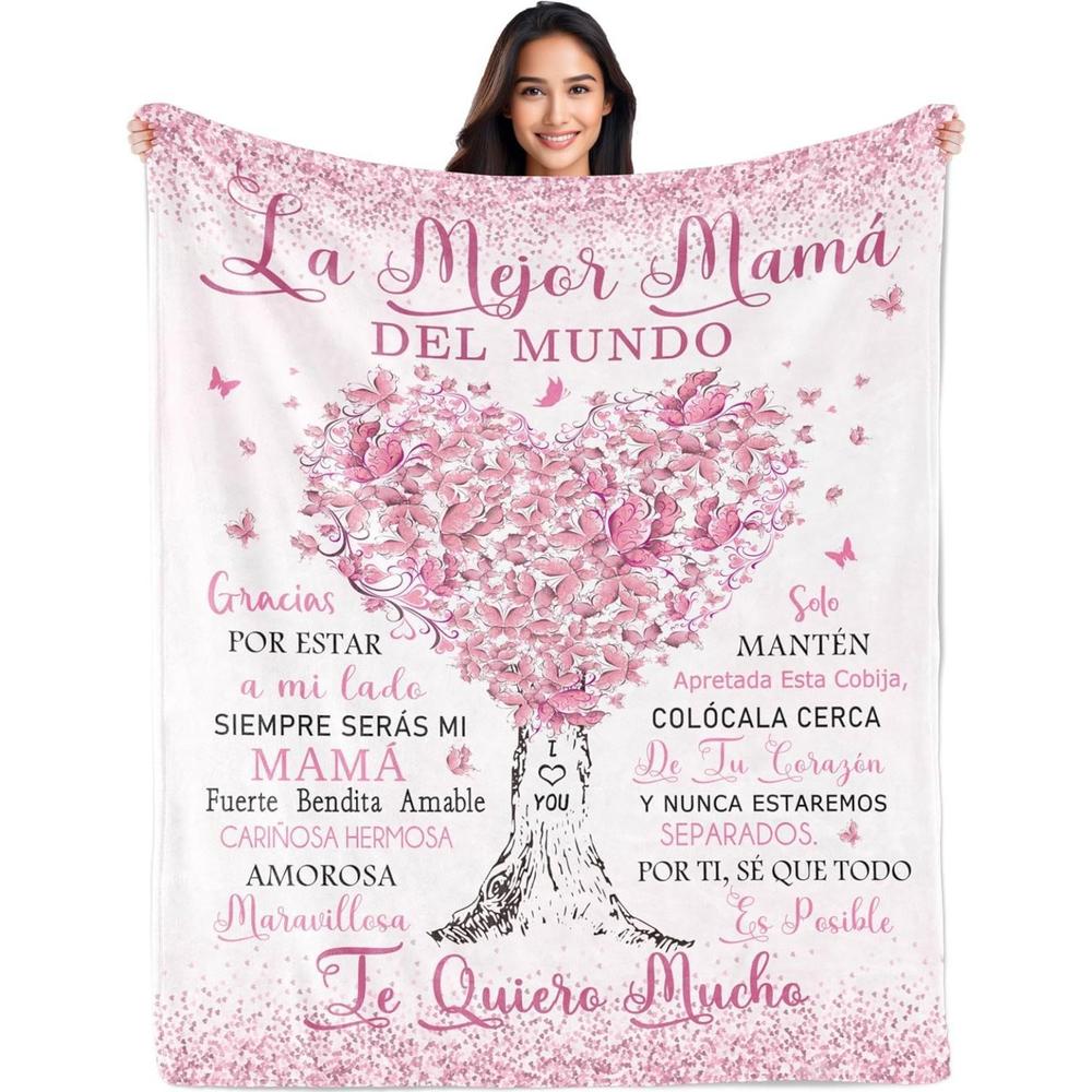 Soft Funny Throw Blanket Regalos Para Mama,Mexican Mom Gifts,Regalos Para Mama En Espa帽ol,Gifts For Mom In Spanish,The Best Mom Gifts Blanket,Mom Birthday Gifts,Mama Gifts,Mom Gifts From Daughters/Son