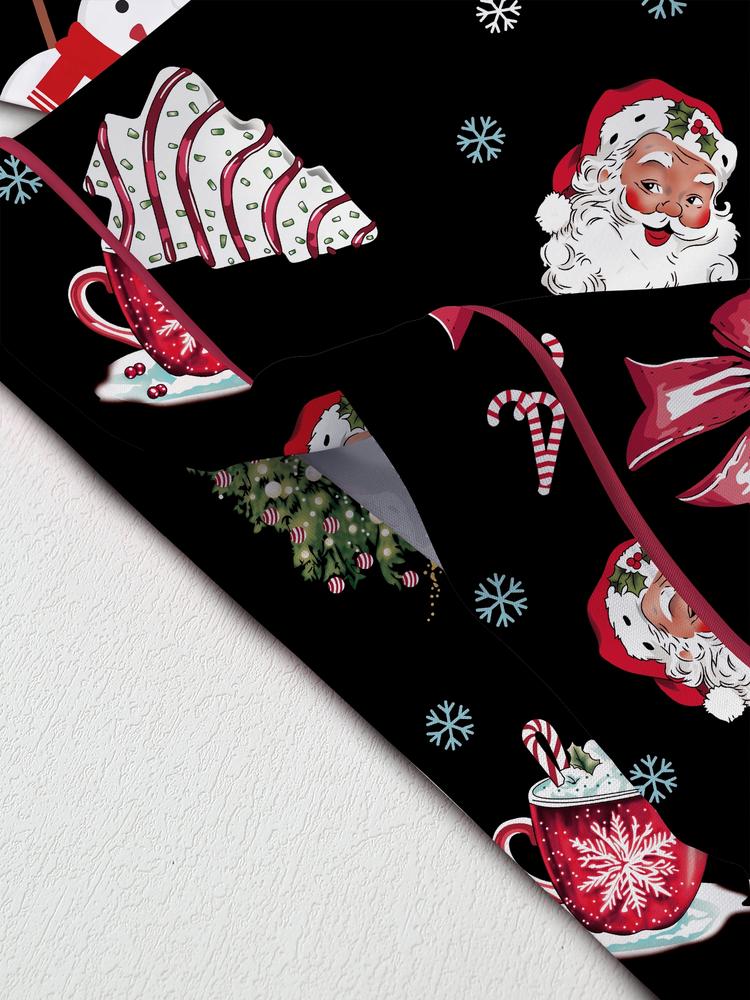 Women's Christmas Pajama Set Two-Piece Sleepwear Short Sleeve Button-Up Top & Shorts Casual Home Wear Comfortable Party