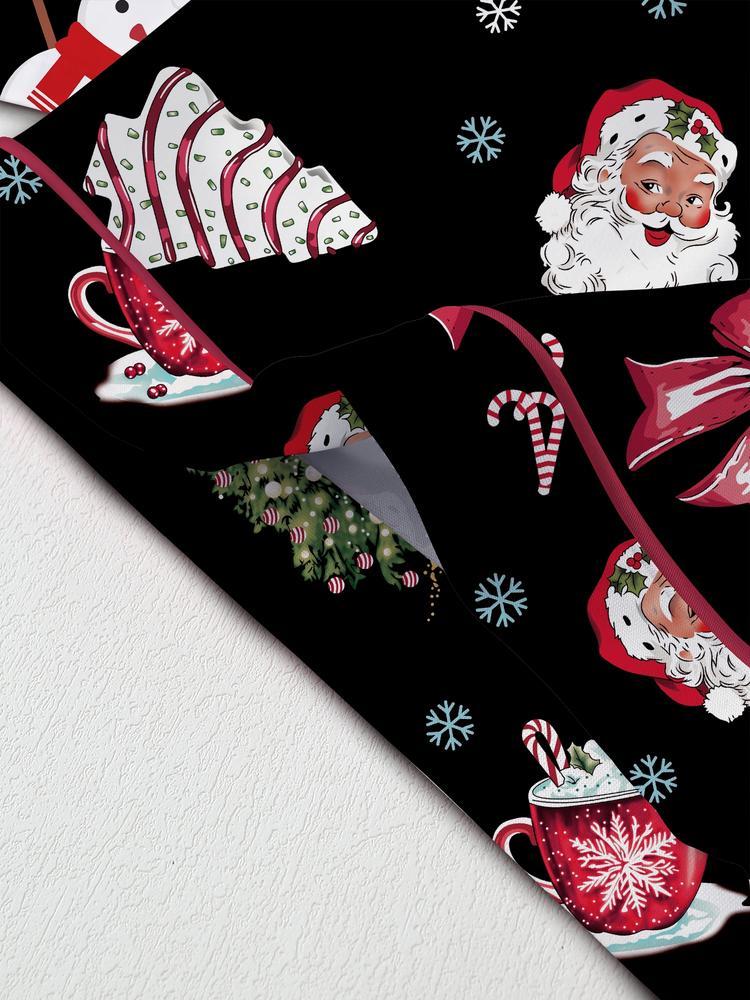 Women's Christmas Pajama Set Two-Piece Sleepwear Short Sleeve Button-Up Top & Shorts Casual Home Wear Comfortable Party