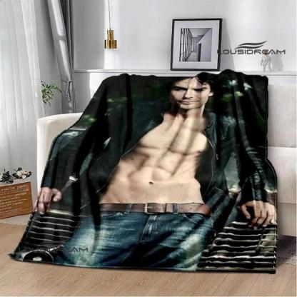 Soft Funny Throw Blanket The Vampire Diaries Damon Salvatore Printed Blanket Warm Flannel Blankets And Comfortable Blanket Bed Linings Birthday Gift