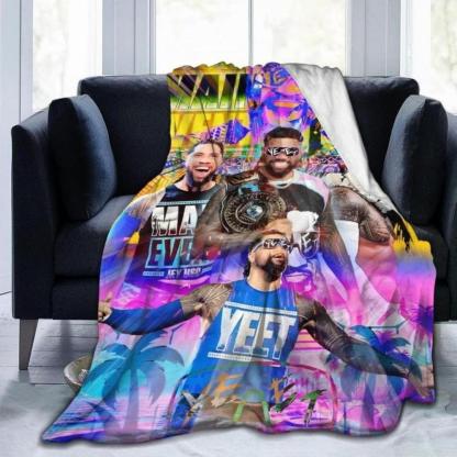 Soft Funny Throw Blanket Jey Wresting USO Flannel Novelty Blanket,Luxury Fleece For Couch Bed Sofa Sleeping,Men Lightweight Warm Plush Air Condition Blankets