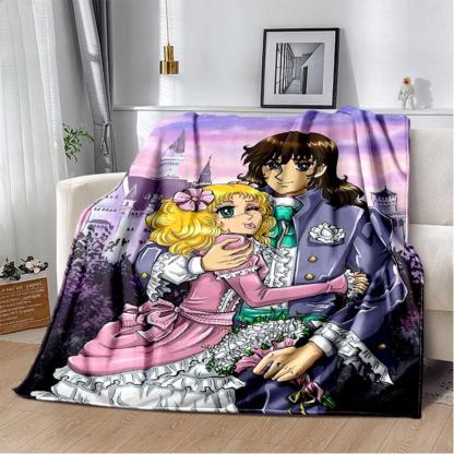 Soft Funny Throw Blanket Candy Candy Girl Cartoon Anime Plush Flannel Blanket For Living Room Bedroom Sofa Kid'S Gift
