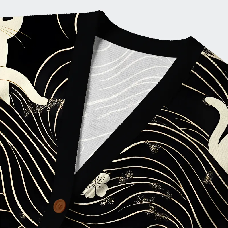 Tokyo-Tiger Mysterious Cat Ugly Cardigan Sweater