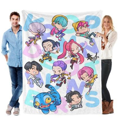 Soft Funny Throw Blanket K-Pop Demon Hunter Star Team Blanket, Flannel Sofa Bed Throw Lightweight All-Season Travel Camping