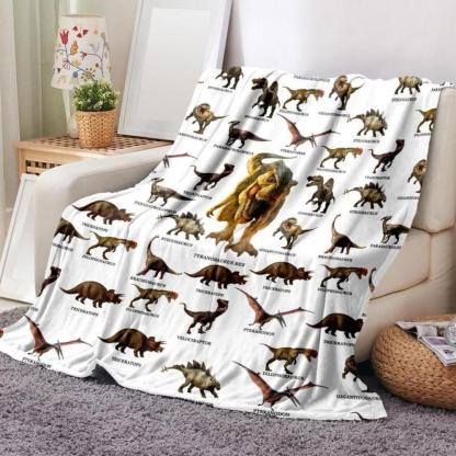 Soft Funny Throw Blanket Dinosaur Print Cozy Blanket,1 Count Comfortable Warm Napping Throw,Room Decor Ideas,Sleeping Bedding Supplies For Home Office Travel,Room Accessories