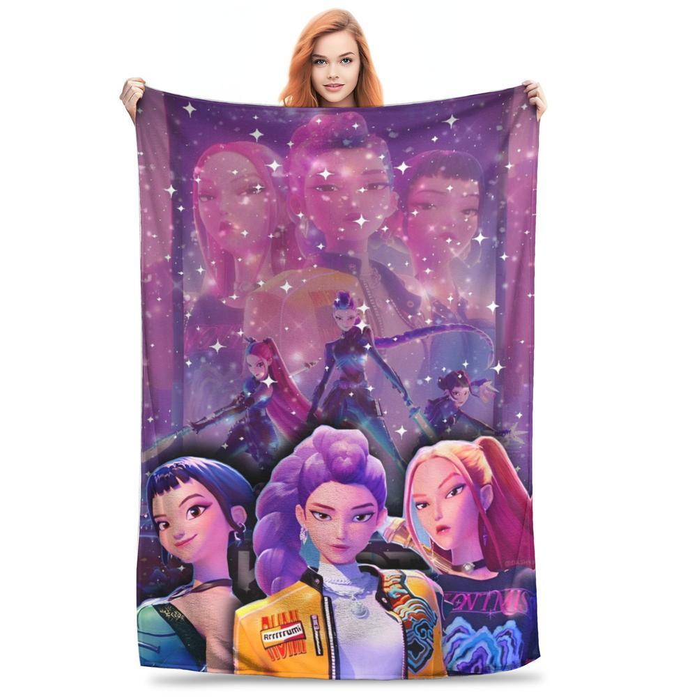 Kpop Demon Hunters Huntrix Movie Blanket Ultra Soft Throw Blankets for