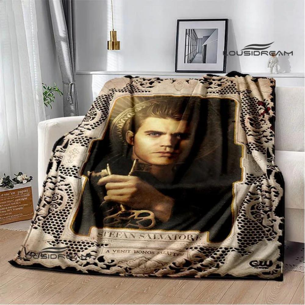 Soft Funny Throw Blanket The Vampire Diaries Damon Salvatore Printed Blanket Warm Flannel Blankets And Comfortable Blanket Bed Linings Birthday Gift