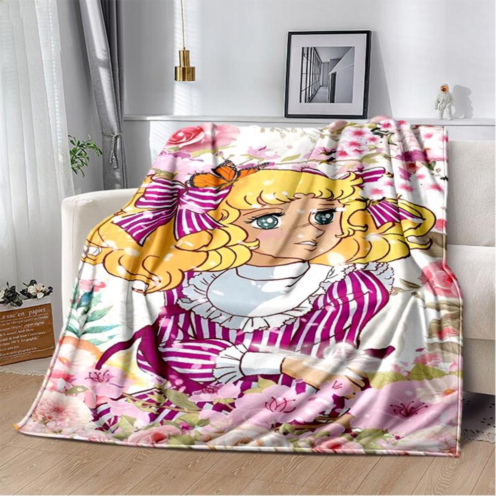 Soft Funny Throw Blanket Candy Candy Girl Cartoon Anime Plush Flannel Blanket For Living Room Bedroom Sofa Kid'S Gift