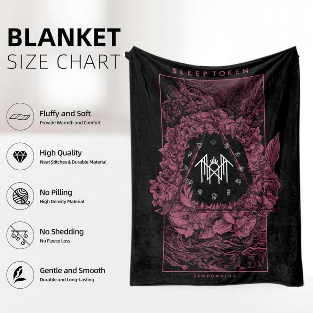Soft Funny Throw Blanket Sleep Token Pattern Flannel Blanket,Warm,Air-Conditioned Room Warm Nap Blanket For Home & Office,Mother'S Day Gifts
