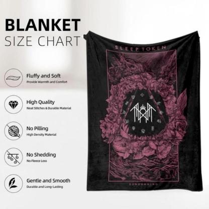 Soft Funny Throw Blanket Sleep Token Pattern Flannel Blanket,Warm,Air-Conditioned Room Warm Nap Blanket For Home & Office,Mother'S Day Gifts
