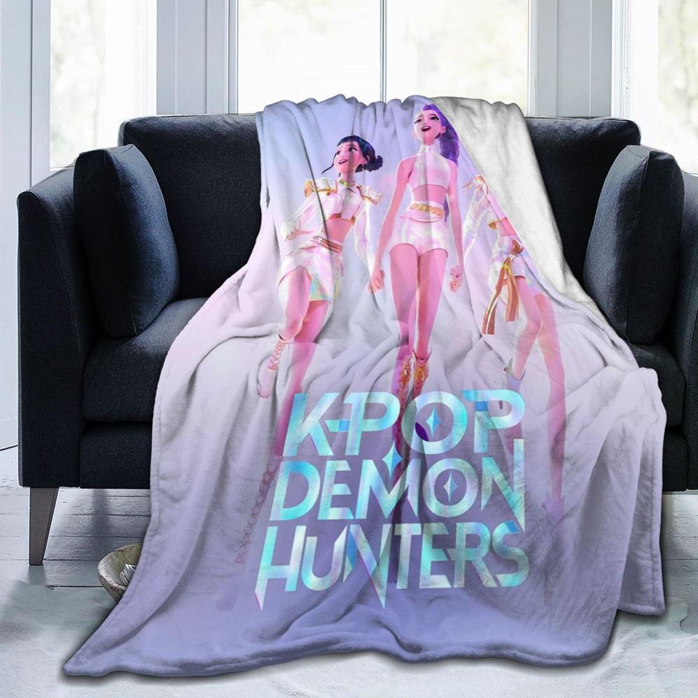 K-Pop Demon Hunter Blanket Throw Bedding Room Decor Flannel Blankets F