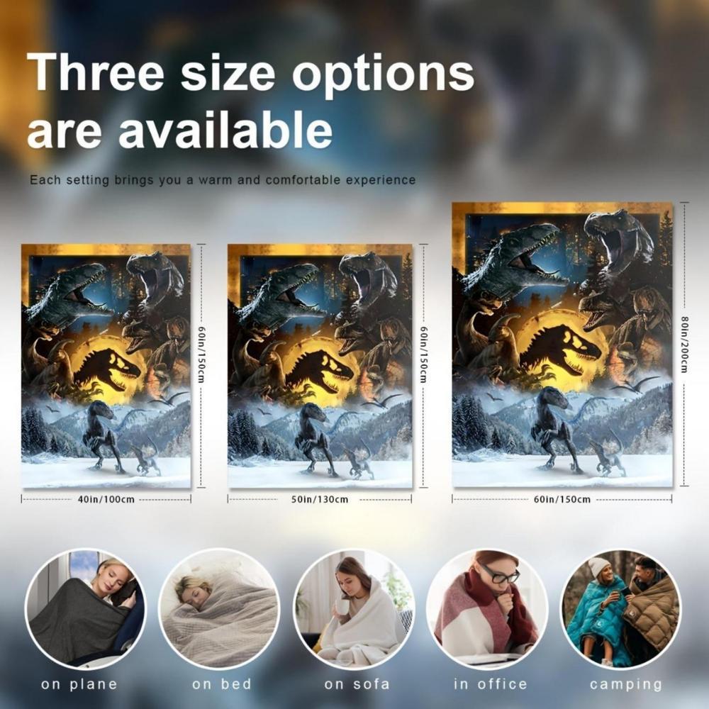 Soft Funny Throw Blanket Cute Flannel,Cool Dinosaur Pattern Printed Blanket,Warm Cozy Blankets For Couch Bed Sofa Car Office Camping Travelling,Gift Blankets Suitable For All Seasons