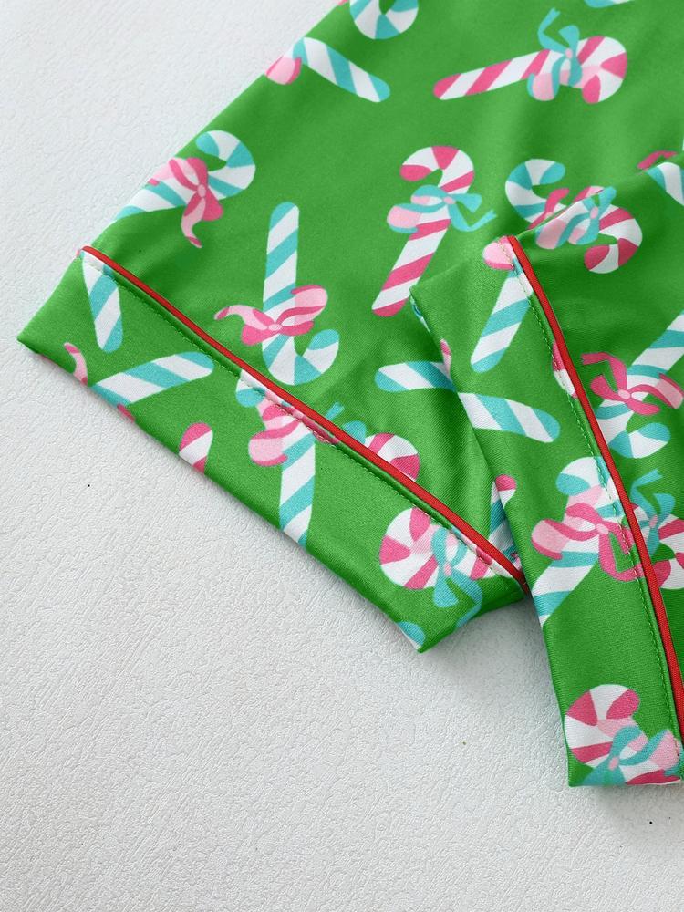 Women's Christmas Pajama Set, Bowknot Design, Long Sleeve & Pants, Fitted Style, Fall Winter Home Wear, Cute Party