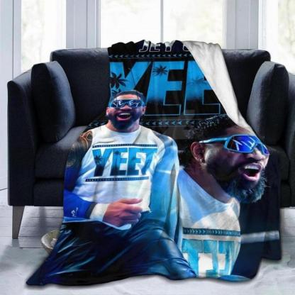 Soft Funny Throw Blanket Jey Wresting USO Flannel Novelty Blanket,Luxury Fleece For Couch Bed Sofa Sleeping,Men Lightweight Warm Plush Air Condition Blankets