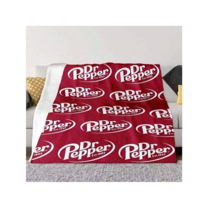 Soft Funny Throw Blanket Flannel Versatile For Sofa,Bed,Office,Camping Cozy Nap Blanket With Dr. Pepper