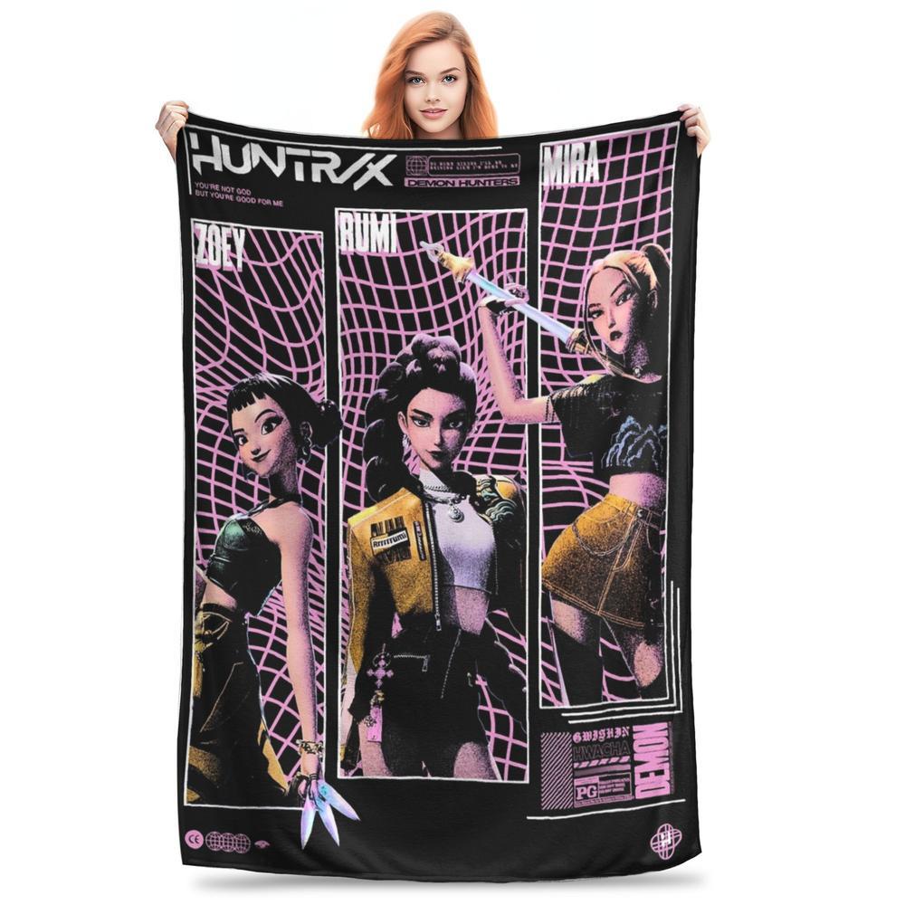Kpop Demon Hunters “Huntrix” Movie Blanket – Ultra Soft Throw for Couch/Bed, 50x60 inch, Multiple Sizes