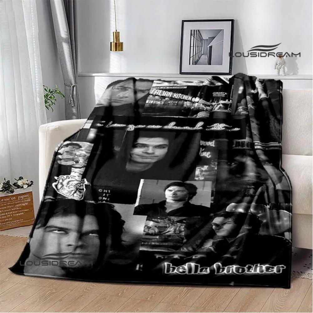 Soft Funny Throw Blanket The Vampire Diaries Damon Salvatore Printed Blanket Warm Flannel Blankets And Comfortable Blanket Bed Linings Birthday Gift