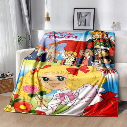 Soft Funny Throw Blanket Candy Candy Girl Cartoon Anime Plush Flannel Blanket For Living Room Bedroom Sofa Kid'S Gift