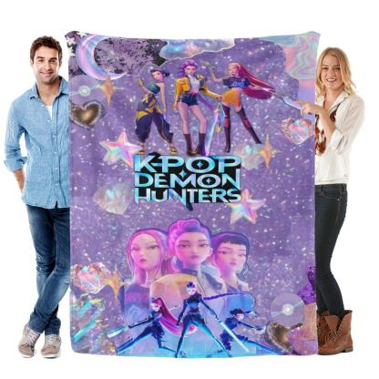 Soft Funny Throw Blanket K-Pop Demon Hunter Star Team Blanket, Flannel Sofa Bed Throw Lightweight All-Season Travel Camping