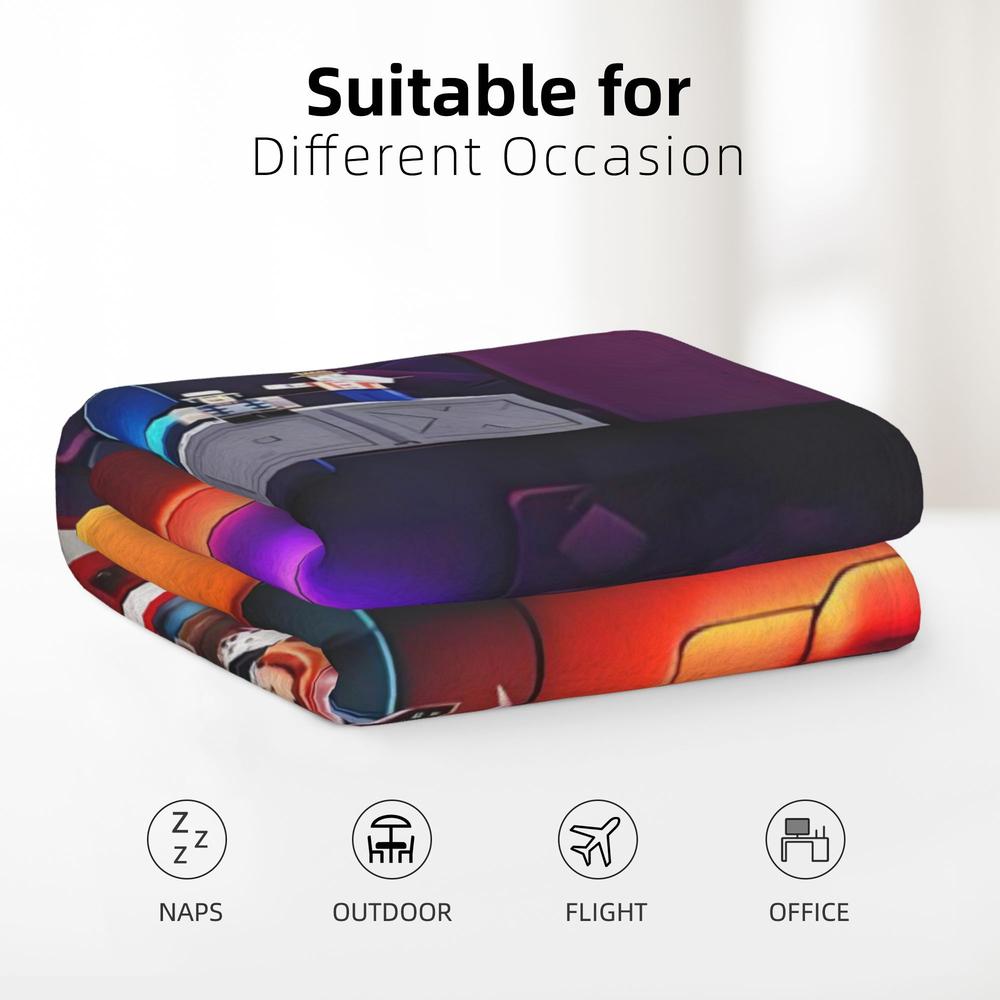 Soft Funny Throw Blanket Ro-box Blanket Cozy Lightweight Plush Portable Cover Blanket For Sofa,Warm Gift For Birthday,Christmas,Halloween,Housewarming Celebration,Multiple Sizes Available