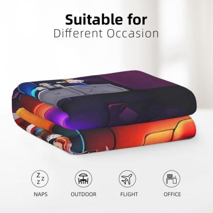 Soft Funny Throw Blanket Ro-box Blanket Cozy Lightweight Plush Portable Cover Blanket For Sofa,Warm Gift For Birthday,Christmas,Halloween,Housewarming Celebration,Multiple Sizes Available