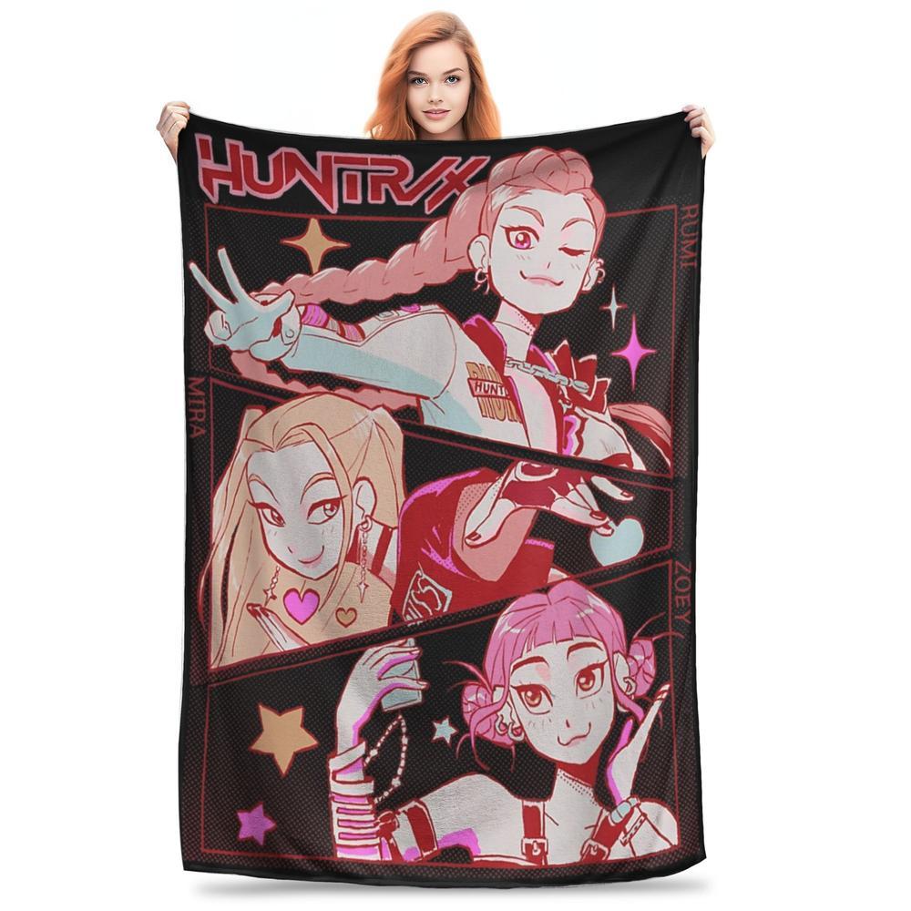 Kpop Demon Hunters “Huntrix” Movie Blanket – Ultra Soft Throw for Couch/Bed, 50x60 inch, Multiple Sizes