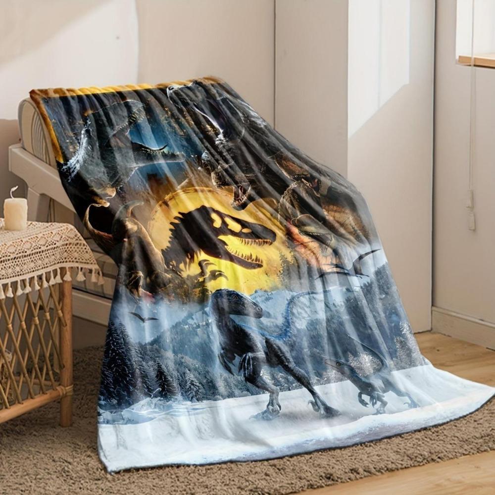 Soft Funny Throw Blanket Cute Flannel,Cool Dinosaur Pattern Printed Blanket,Warm Cozy Blankets For Couch Bed Sofa Car Office Camping Travelling,Gift Blankets Suitable For All Seasons