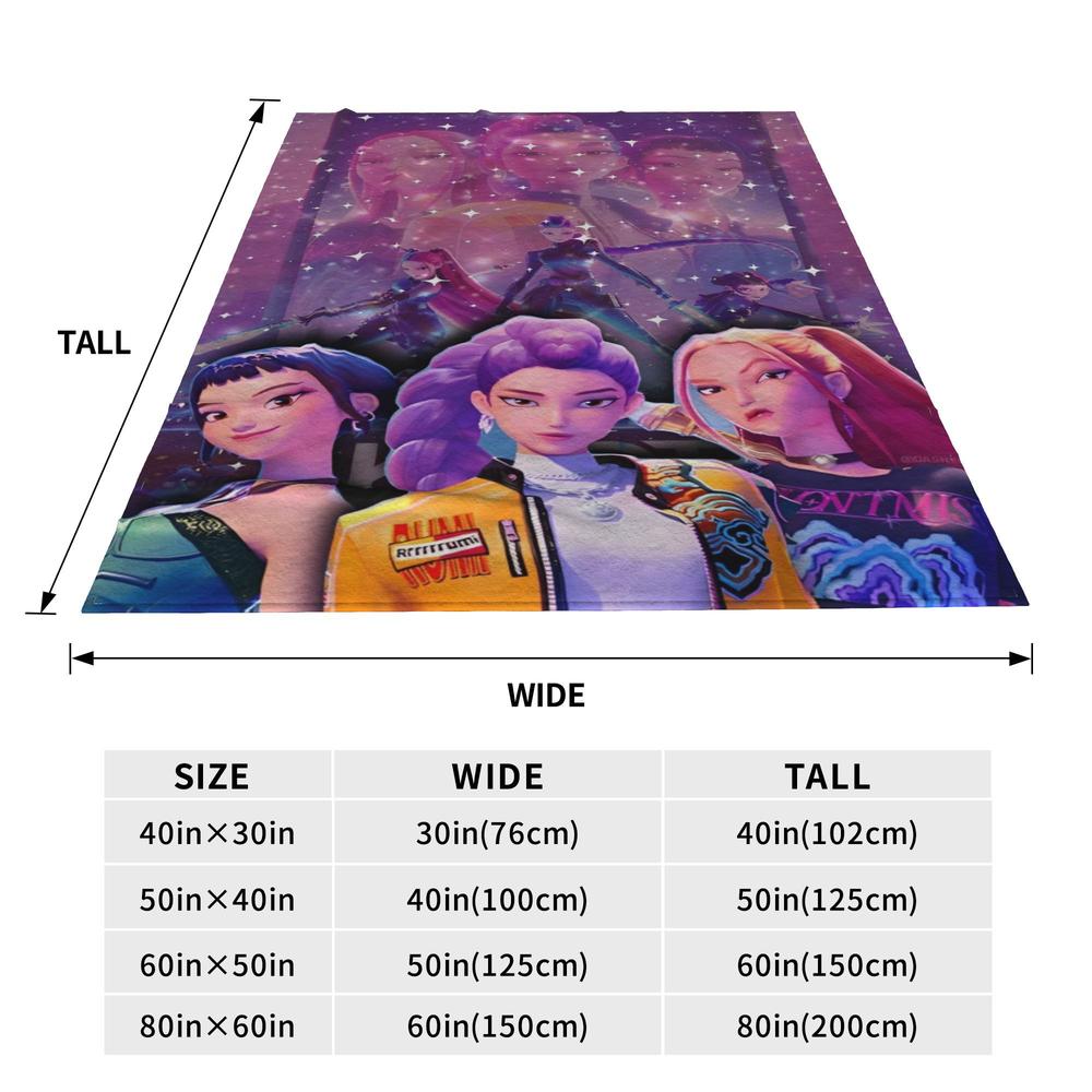 Kpop Demon Hunters Huntrix Movie Blanket Ultra Soft  Throw Blankets for Couch 50x60 Inch Multi-size Bedding Throws