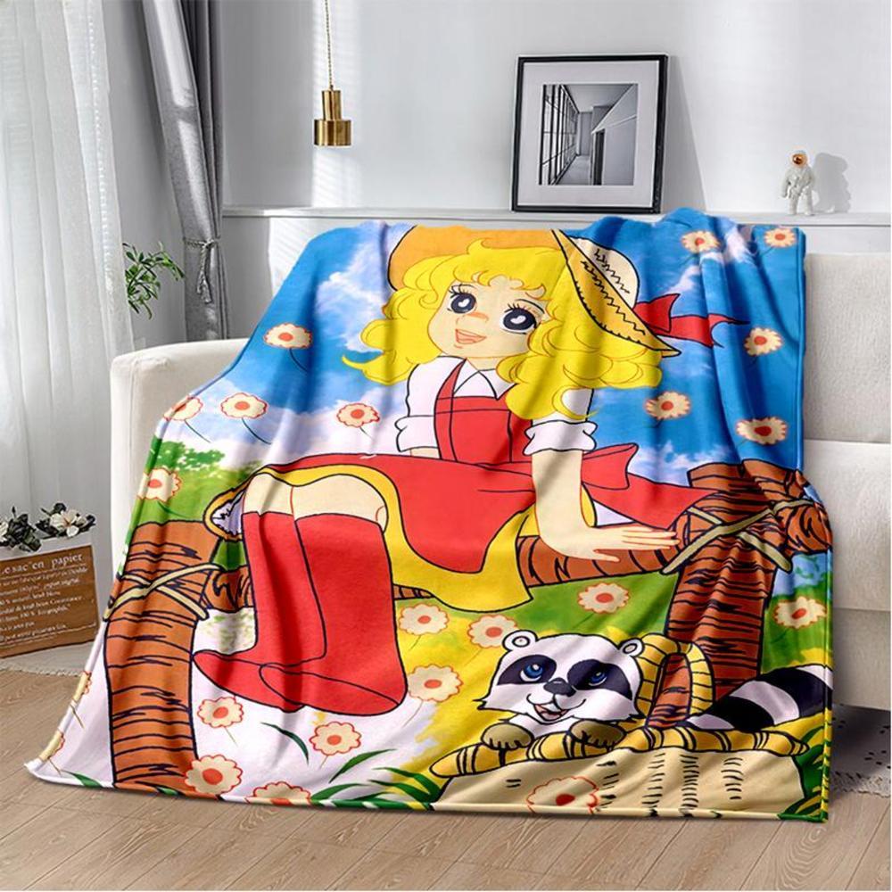 Soft Funny Throw Blanket Candy Candy Girl Cartoon Anime Plush Flannel Blanket For Living Room Bedroom Sofa Kid'S Gift