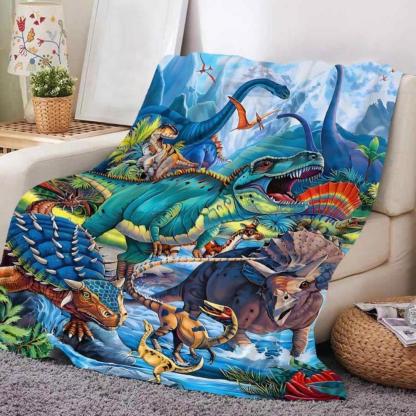 Soft Funny Throw Blanket Cartoon Dinosaur Print Blanket,Casual,Air-conditioned Room Blanket,Cool Bedroom Accessories,Bedroom Gadgets,Warm Nap Blankets For Home & Office,Christmas Gifts,Christmas Decorations