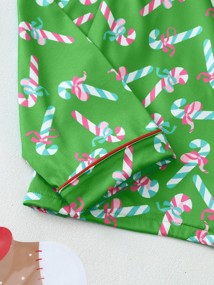 Women's Christmas Pajama Set, Bowknot Design, Long Sleeve & Pants, Fitted Style, Fall Winter Home Wear, Cute Party