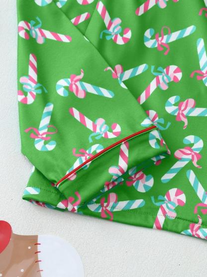 Women's Christmas Pajama Set, Bowknot Design, Long Sleeve & Pants, Fitted Style, Fall Winter Home Wear, Cute Party