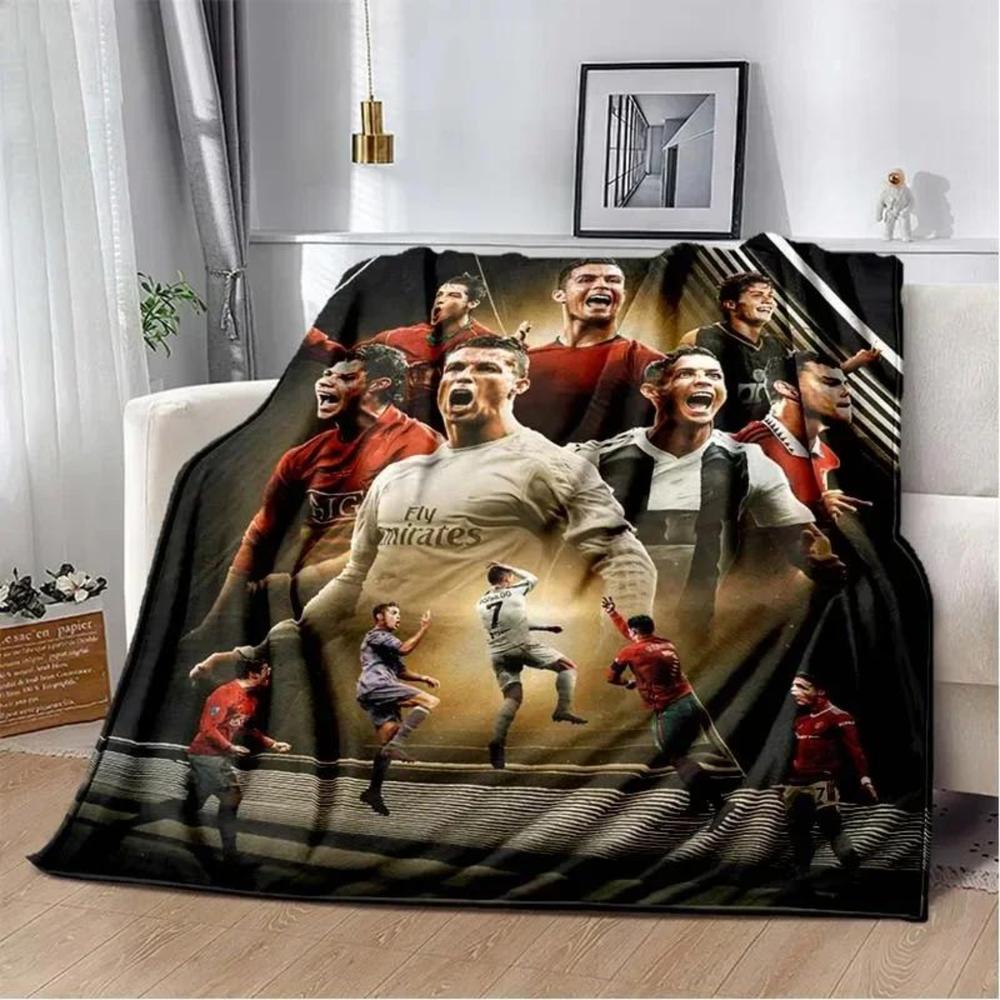 Soft Funny Throw Blanket Print Football Star Cr7 Plush Blanket,Flannel Blanket For Living Room Bedroom Bed Sofa Picnic Cover C-Ristiano Ronaldo Blankets