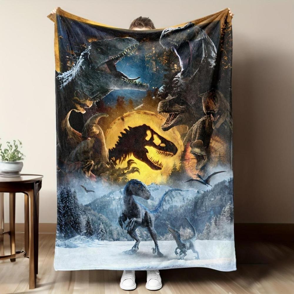 Soft Funny Throw Blanket Cute Flannel,Cool Dinosaur Pattern Printed Bl