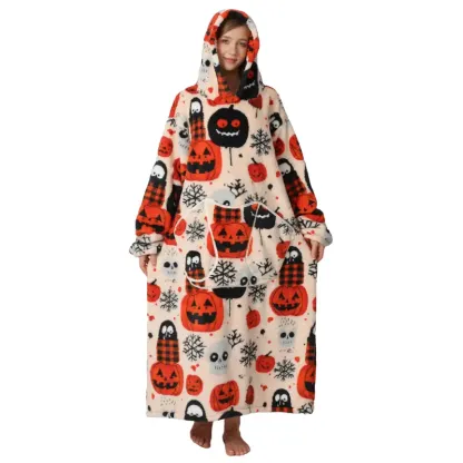 Oversized Wearable Blanket Hoodie – Cozy Fleece Hooded Sweatshirt with Pocket, Unisex Lounge & Sleepwear