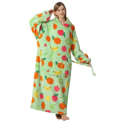 Oversized Wearable Blanket Hoodie – Cozy Fleece Hooded Sweatshirt with Pocket, Unisex Lounge & Sleepwear